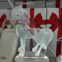 Холограмна 3D LED нощна лампа, снимка 6 - Декорация за дома - 42946314