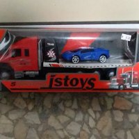 Детска играчка камион платформа с кола , снимка 3 - Коли, камиони, мотори, писти - 44062285