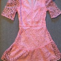 Розова кукленска официална дантелена рокля бал кръщене , снимка 6 - Рокли - 38035915
