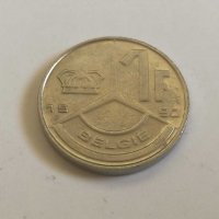 Белгия, 1 франк 1990, холандски текст, Belgium, Belgien
