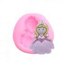 Мини кукла принцеса силиконов молд форма декорация и украса торта фондан бисквитки, снимка 1 - Форми - 26477478