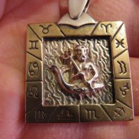 Солиден Сребърен медальон Нептун със зодий и синджирче - Нептун символизира съвършенството, снимка 4 - Колиета, медальони, синджири - 35336268