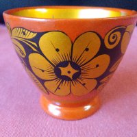 Стара руска дървена чашка,ръчно рисувана , снимка 2 - Антикварни и старинни предмети - 28610755