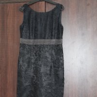 Черна официална рокля Dika, имитираща дантела, размер 44., снимка 1 - Рокли - 39481558