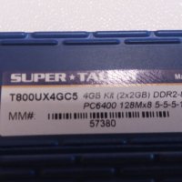 Super Talent 4GB (2x2GB) DDR2 800MHz, снимка 1 - RAM памет - 42958649