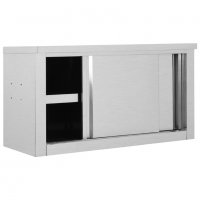 Кухненски стенен шкаф с плъзгащи врати, 90x40x50 см, стомана, снимка 3 - Шкафове - 38087971