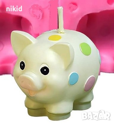 3D прасе прасенце на точки силиконов молд форма калъп гипс шоколад фондан свещ сапун декор, снимка 1