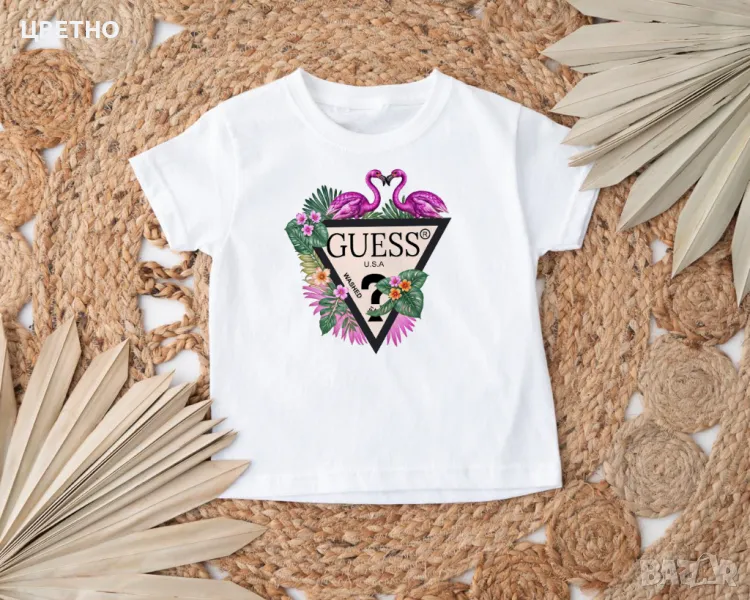 Дамски, мъжки, детски тениски с принт GUESS , снимка 1
