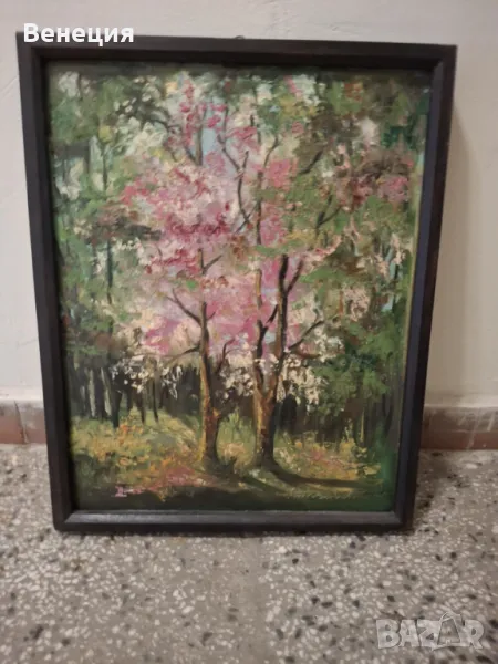 Стара картина с подпис , снимка 1