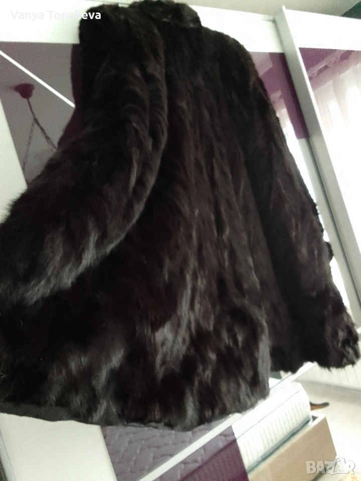 Черно палто от норки, снимка 1