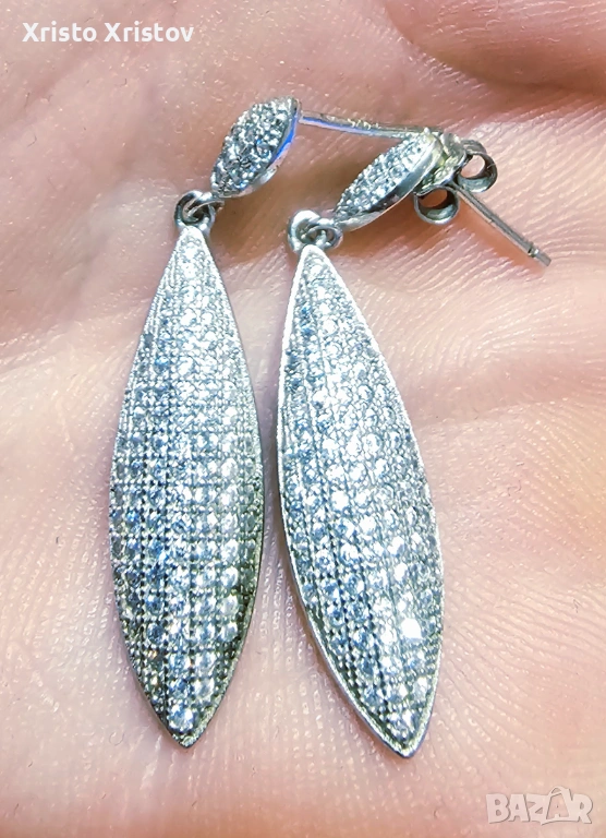 Дамски сребърни обеци, снимка 1