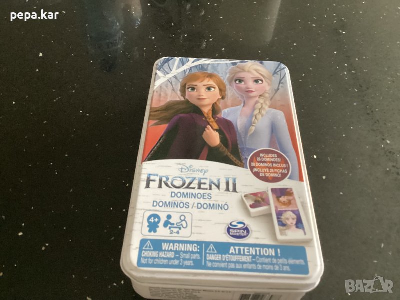Домино Frozen в кутия метална с плочки с подложка, снимка 1