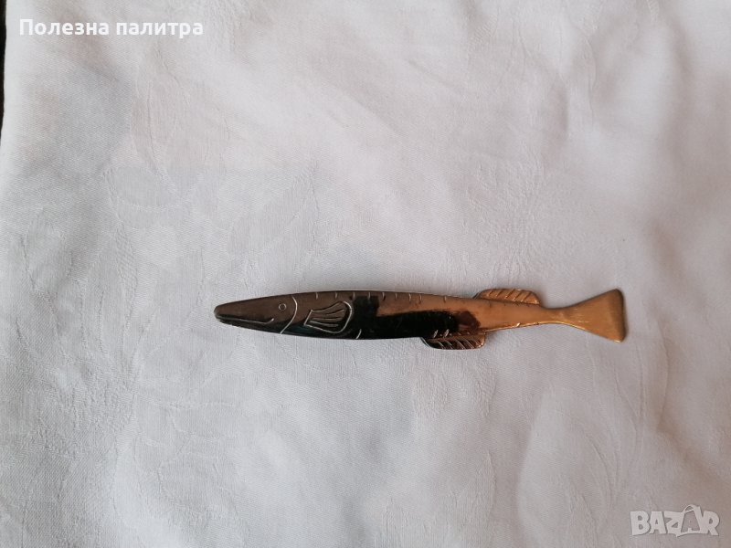 Пинцета в рибен дизайн с дължина 16 см с гофриран връх неръждаема стомана, снимка 1