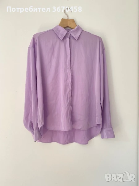 Дамска Сатенена риза голям размер елегантна, снимка 1