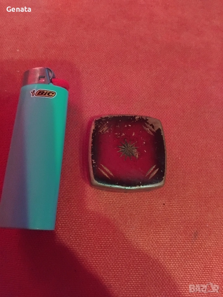 Стар джобен пепелник табакера кутия, снимка 1