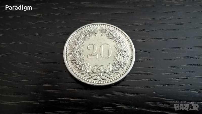 Монета - Швейцария - 20 рапен | 1991г., снимка 1