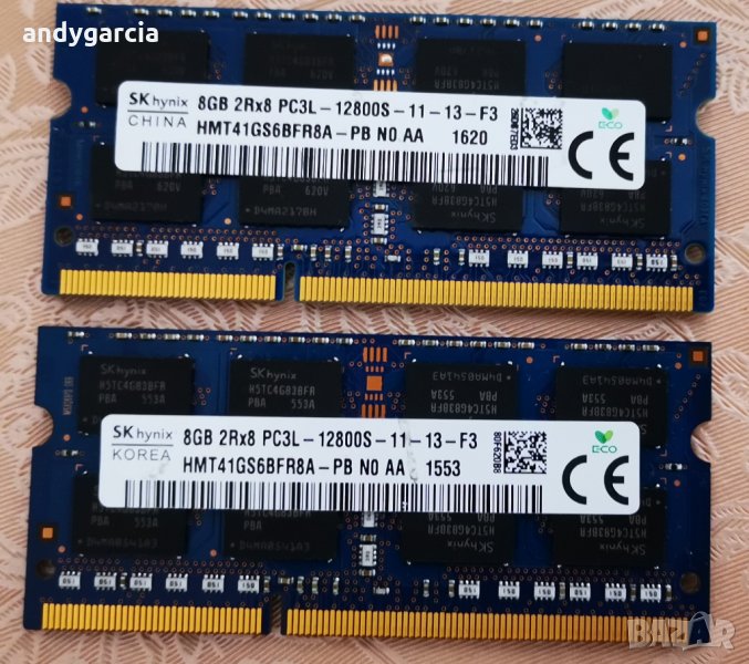  16GB DDR3L 1600mhz KIT Комплект 2x8GB + 16GB/8GB KIT 1600mhz DDR3L RAM/рам памет за лаптоп , снимка 1
