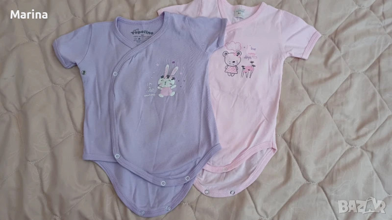 2 бр. боди с къс ръкав за момиче - Topolino - размер 62 , снимка 1