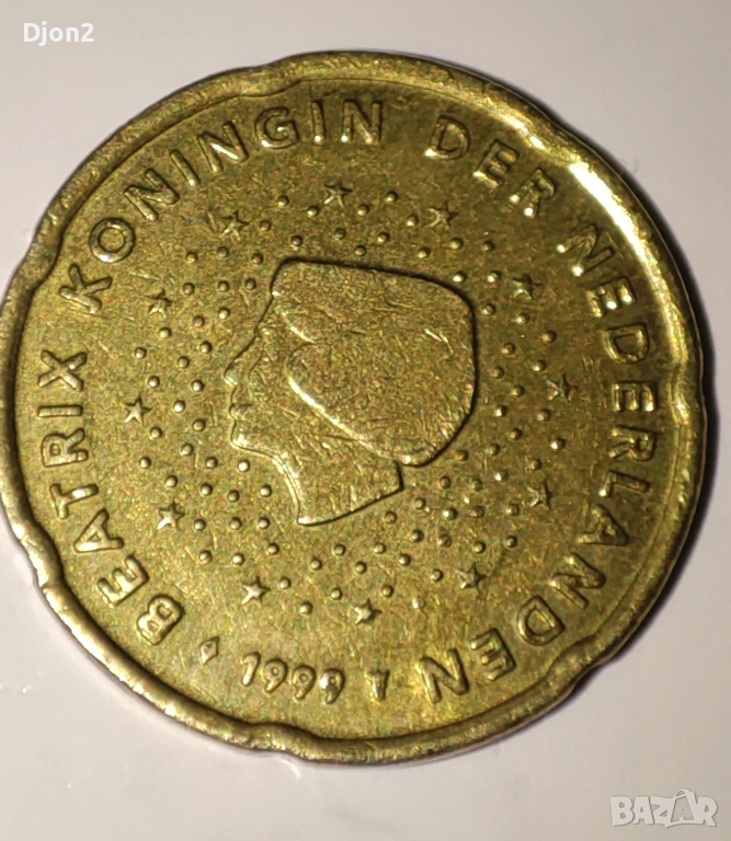 Евро Монета вижда се номинала, снимка 1