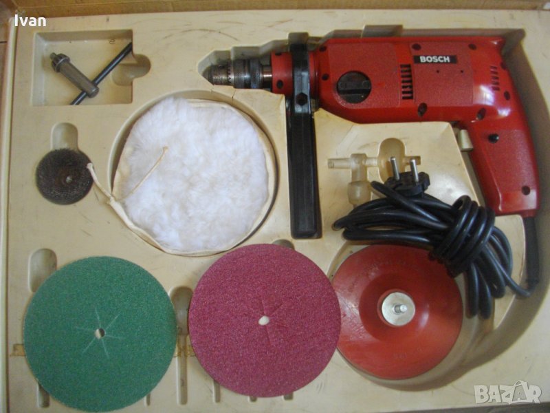 Ударна Оригинална-Bosch -Switzerland-380 Вата-Бош-Бормашина-Дрелка-Комплект-Отличен, снимка 1