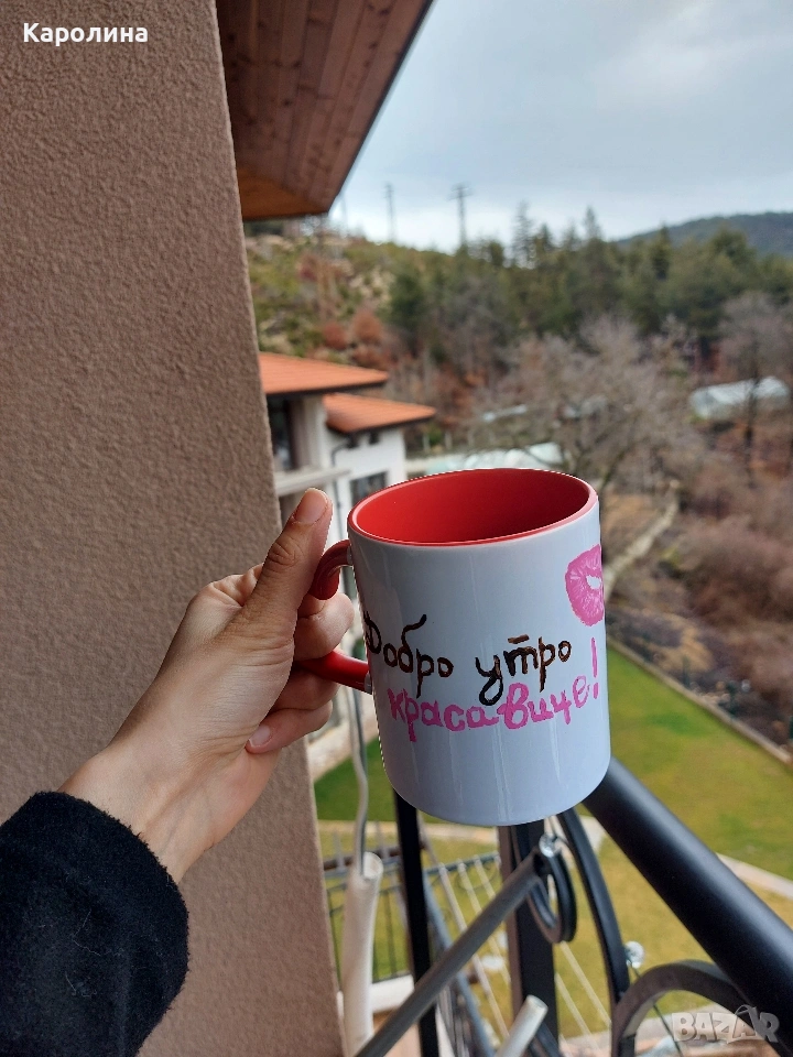 Ръчно рисувана керамична чаша, снимка 1