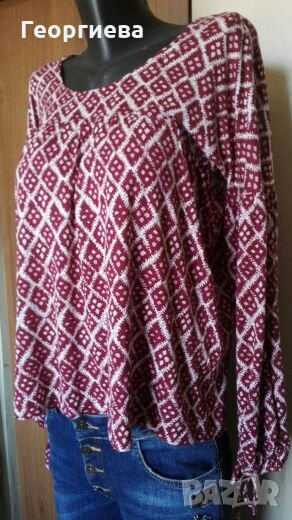 Красива блуза в бяло и малиново🌹👚M/L,L,XL🌹👚 арт.314, снимка 1