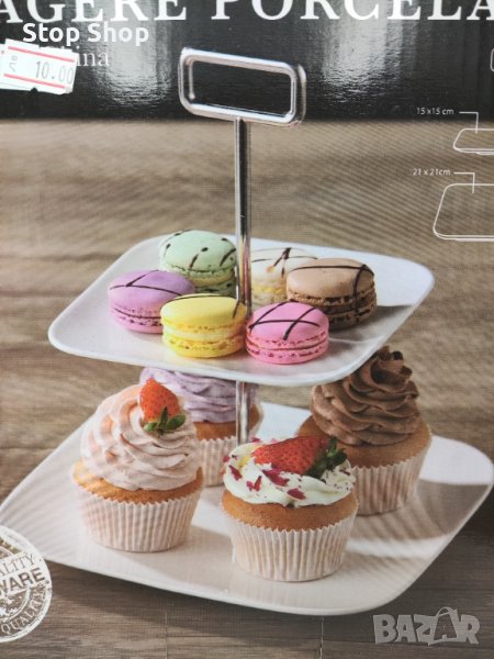 Порцеланова етажерка поднос за сладки , снимка 1