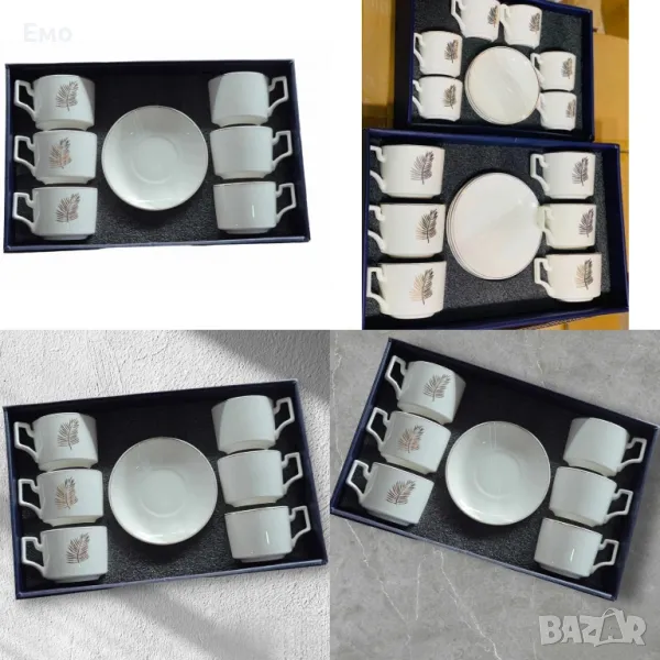 Луксозен олекотен порцеланов комплект от 12 части, за вашия изискан стил в два размера, снимка 1