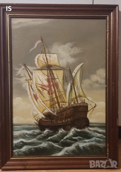 Картина "Каравела" - маслени бои на платно., снимка 1