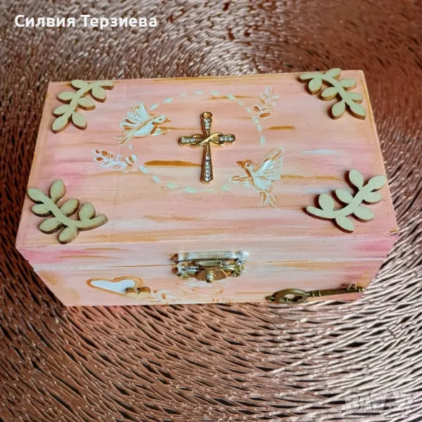 Дървена кутия за кръщене , снимка 1