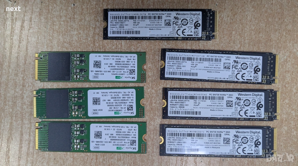 SSD 256GB M.2 2280 NVMe Western Digital, SK hynix + Гаранция, снимка 1