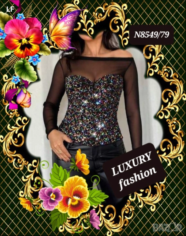 Дамски блузи и топове с кристали и блясък, снимка 1