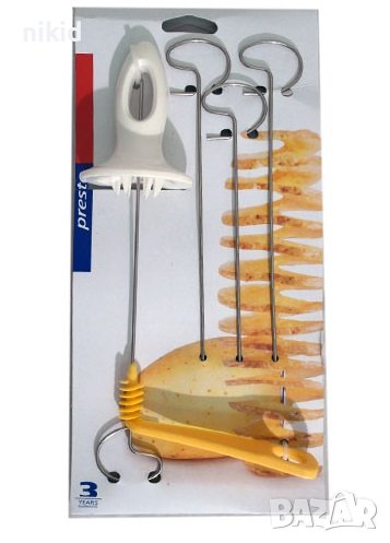 Уред и шишове за спираловидно дълбаене на картофи и др зеленчуци спирала тип Tescoma Presto резец, снимка 1