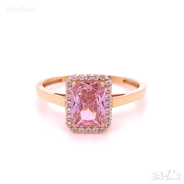 Златен дамски пръстен 2,30гр. размер:58 14кр. проба:585 модел:34398-4, снимка 1