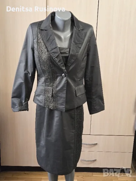Елегантен дамски костюм рокля и сако, снимка 1