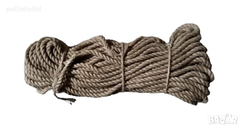 Въже конопено Ф 14 мм ( фина оплетка ) / 50 метра - цената е за 50 м, снимка 1