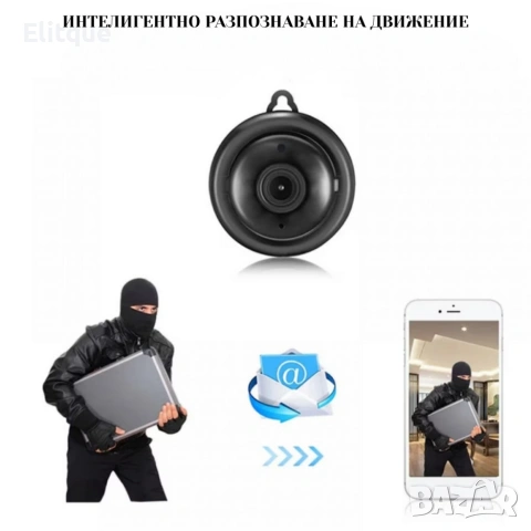 Мини HD камера V380 - Wi-Fi, IR нощно виждане и запис до 64G, снимка 6 - Друга електроника - 53095355