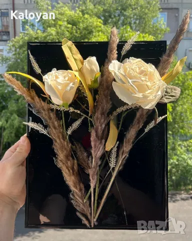 Картина от епоксидна смола и цветя, снимка 3 - Картини - 50152952