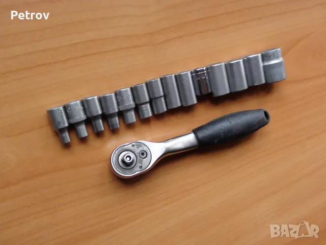 1/4" Тресчотка + 14 вложки (камъни) 4 - 14 mm  - Внос от Германия, снимка 7 - Гедорета - 38687732