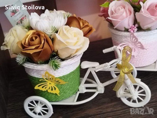 Декоративни колела със сапунени цветя, снимка 8 - Подаръци за жени - 39639620