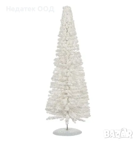 Коледна, Декоративна, Елхова, Снежна, Шишарка, Бял, 40 см