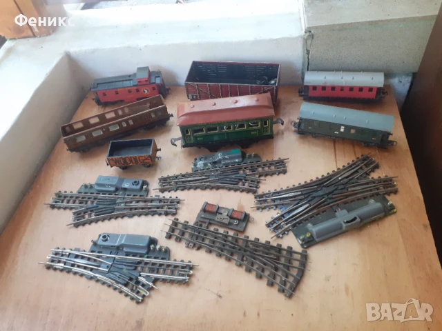 Лот части влакче вагони конструктор релси - стара игра