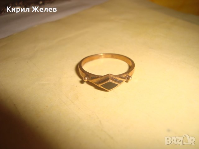 СТАРИНЕН БРОНЗОВ ПРЪСТЕН с РОМБОИДЕН ШЛИФОВАН ЧЕРЕН ОНИКС МАЙСТОРСКА РЪЧНА АРТ-ДЕКО ИЗРАБОТКА 8487, снимка 9 - Антикварни и старинни предмети - 34831035