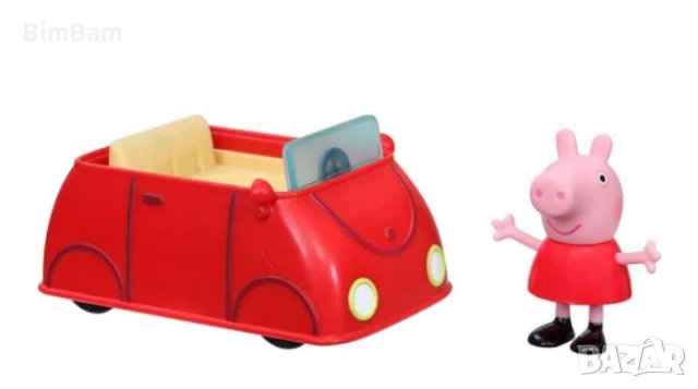 Оригинална фигурка Peppa Pig с малка червена кола / Hasbro, снимка 3 - Фигурки - 43180160