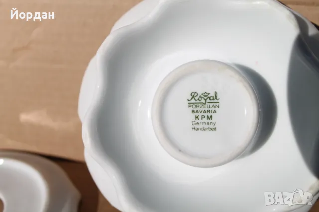 Немски ръчно изработен порцеланов свещник ''KPM Bavaria'', снимка 8 - Антикварни и старинни предмети - 47580993