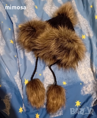 Зимна дамска шапка с изкуствен пух, снимка 14 - Шапки - 52886397