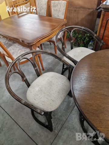 Ратанов Комплект-Маса...Пейка...2бр.Стола-внос от Германия!, снимка 2 - Градински мебели, декорация  - 52463329