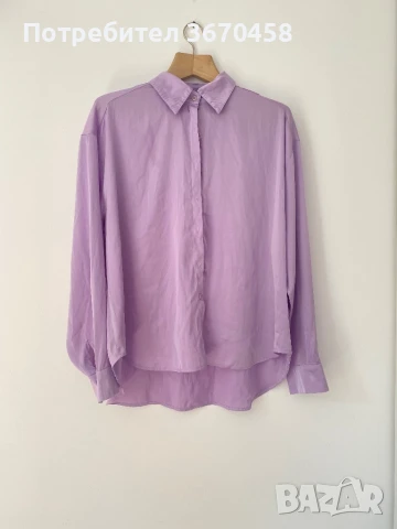 Дамска Сатенена риза голям размер елегантна