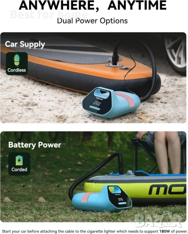 TOPUMP 7800mAh акумулаторна въздушна помпа за SUP , снимка 4 - Друга електроника - 50534593