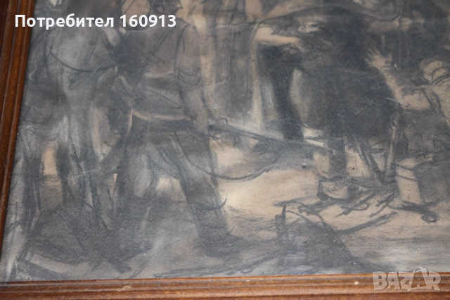 Стара патриотична картина. Хайдути нападат турски керван ., снимка 9 - Антикварни и старинни предмети - 51910177